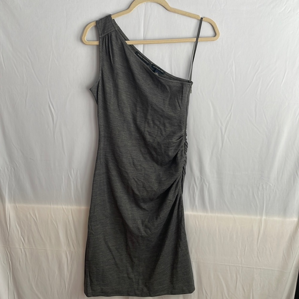 Banana Republic Womens Gray Wool Stretch Knit One Shoulder Bodycon Dress